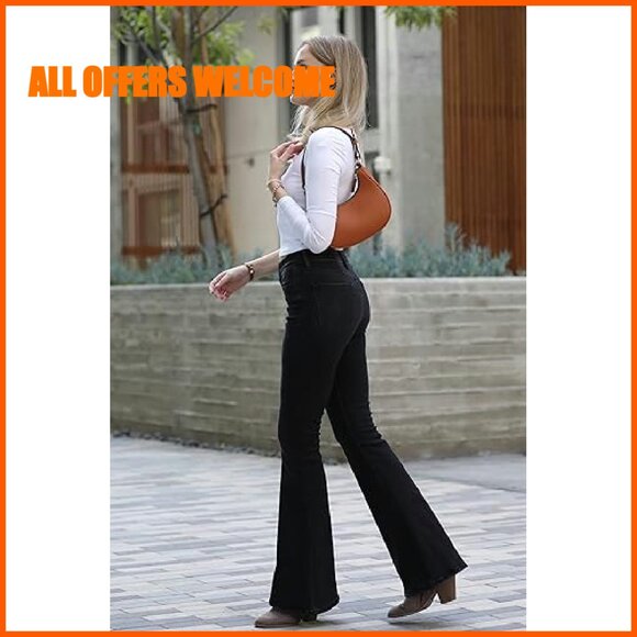 Small Crescent Shoulder Bag Underarm Purse PU Leather Lightweight - Picture 3 of 8